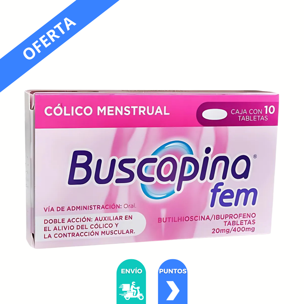 BUSCAPINA FEM 20/400 MG C/10 TAB HIOSCINA IBUPROFENO