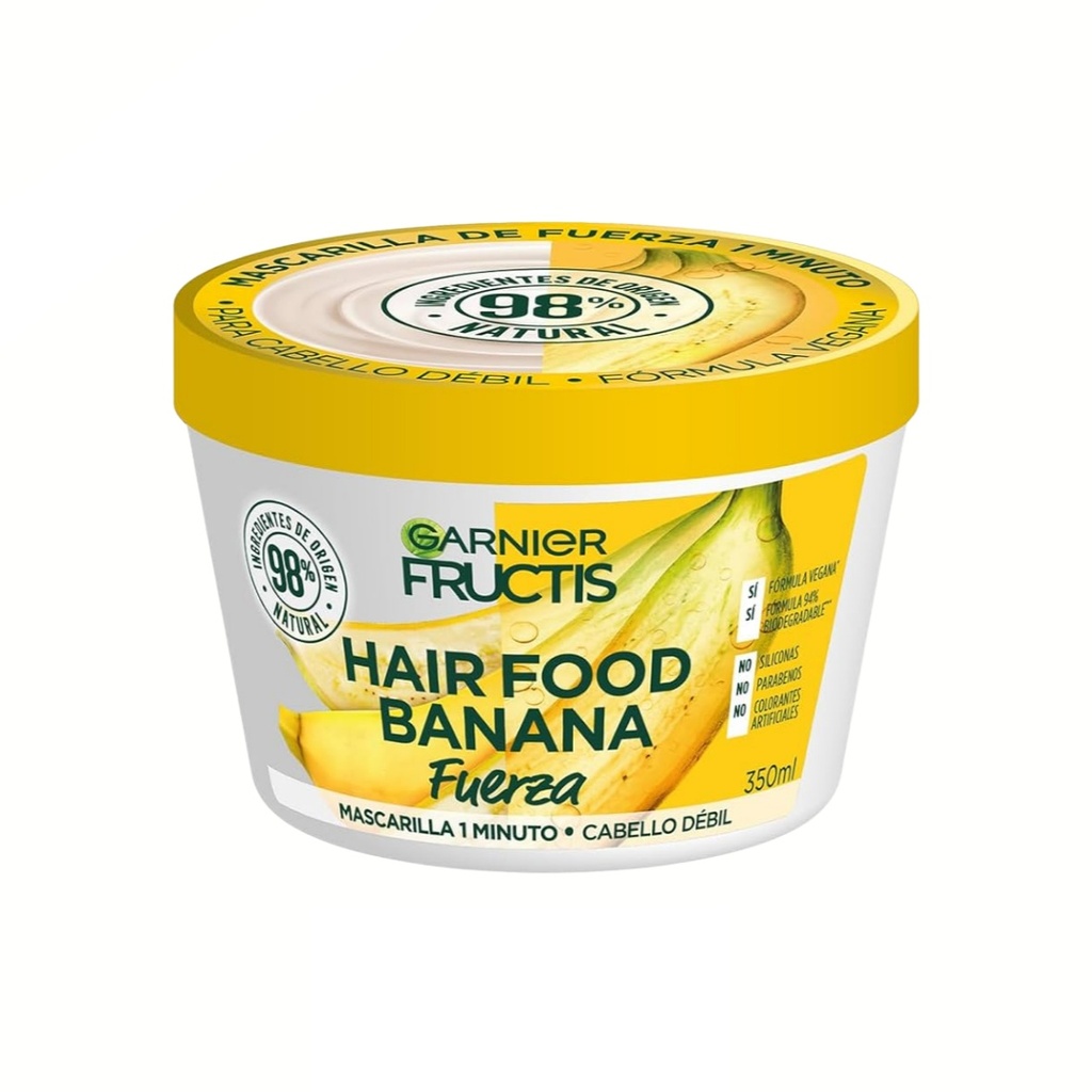 HAIR FOOD BANANA FUERZA 350 ML MASCARILLA PARA CABELLO GARNIER FRUCTIS