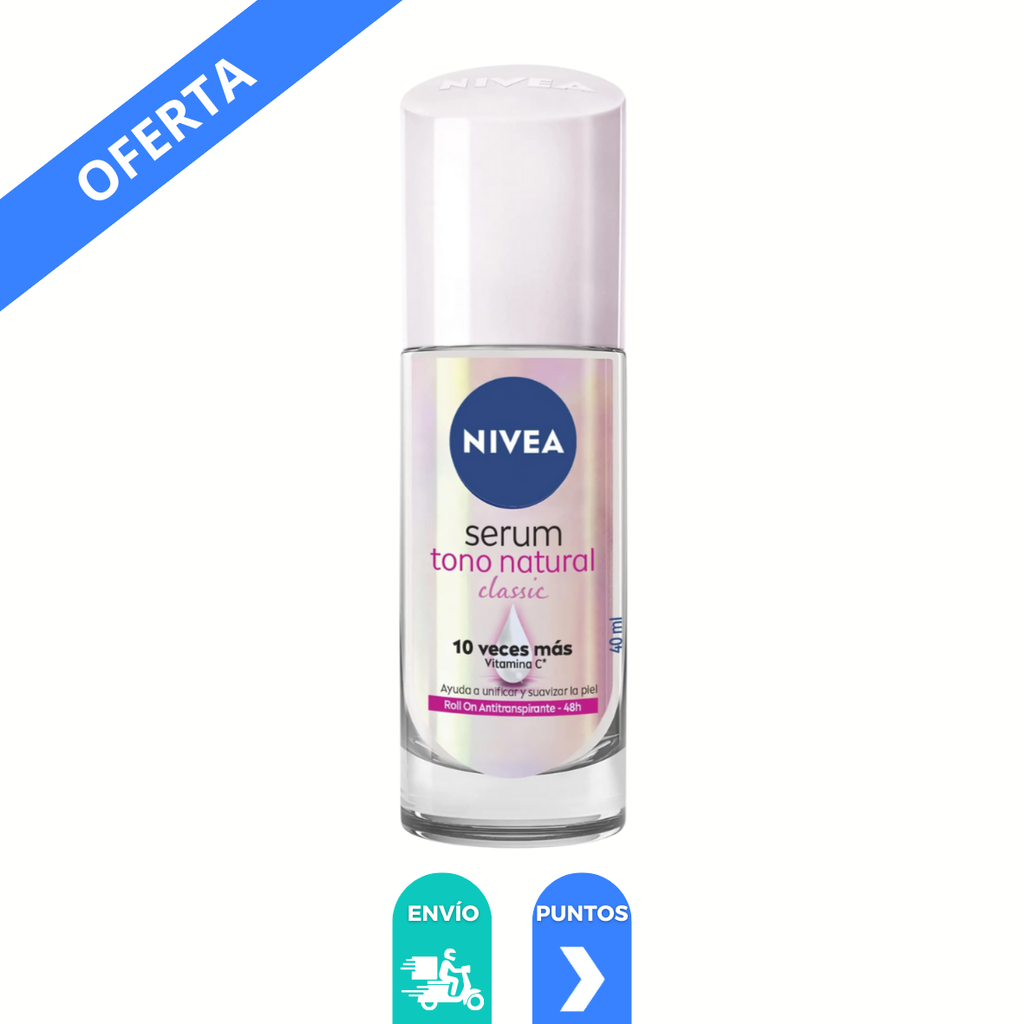 ANTITRANSPIRANTE ROLL ON NIVEA 40 ML SERUM TONO NATURAL CLASSIC CON VITAMINA C BEIERSDORF