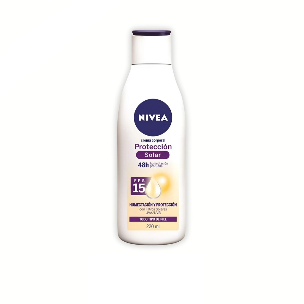 CREMA NIVEA CORPORAL 220 ML PROTECCION SOLAR 72 H FPS 15 PIEL SECA BEIERSDORF