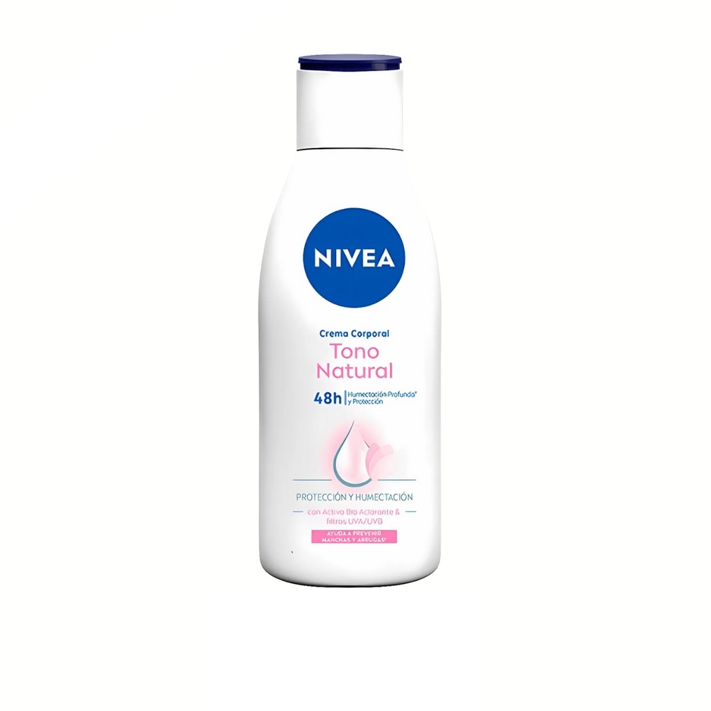 CREMA NIVEA CORPORAL 220 ML TONO NATURAL CON ACTIVOS BIO ACLARANTE FILTROS UVA/UVB BEIERSDORF
