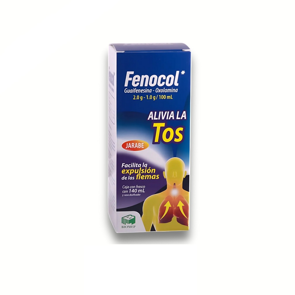 GUAIFENESINA OXOLAMINA JARABE 2/1 G/100 ML FCO C/140 ML FENOCOL LAB BIOMEP