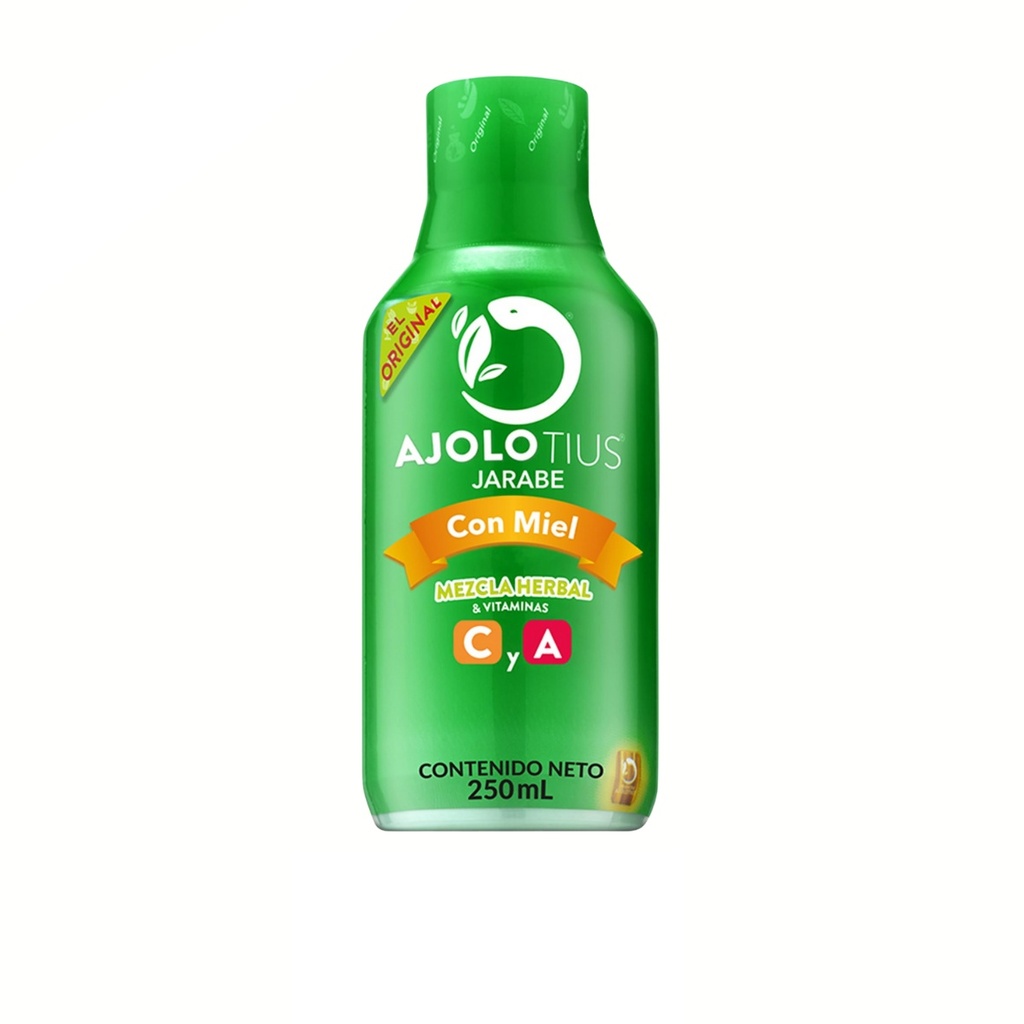 AJOLOTIUS JARABE 250 ML CON MIEL MEZCLA HERBAL VITAMINAS C Y A LAB AJOLOTIUS