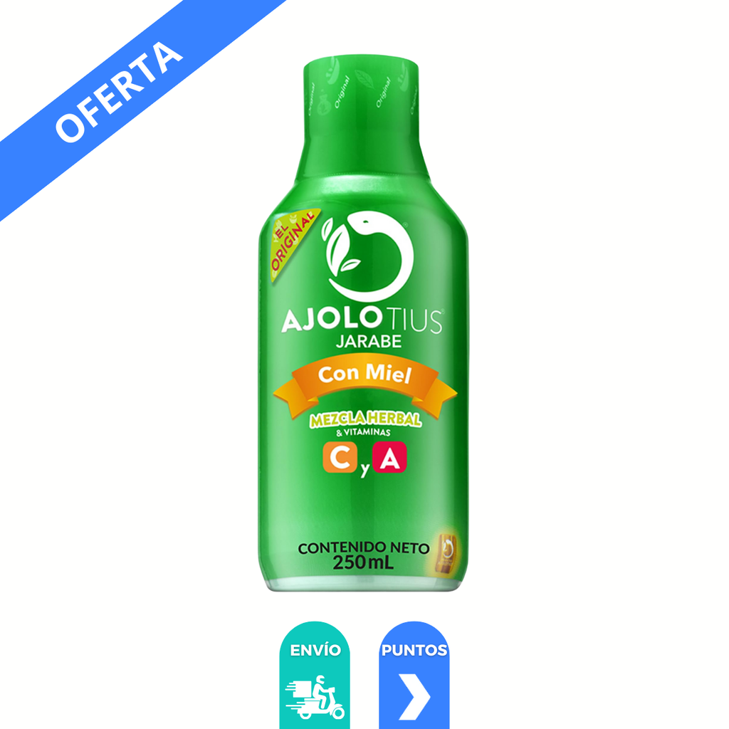 AJOLOTIUS JARABE 250 ML CON MIEL MEZCLA HERBAL VITAMINAS C Y A LAB AJOLOTIUS