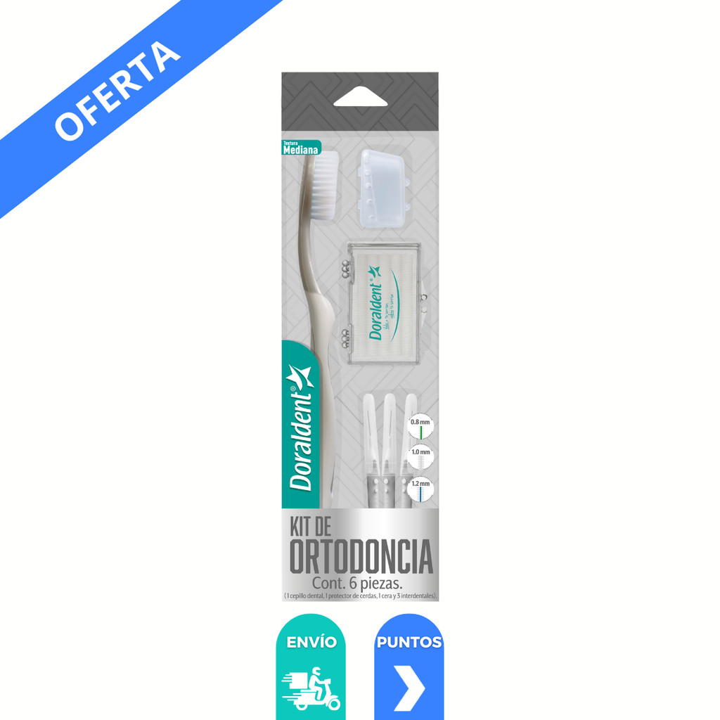 KIT DE ORTODONCIA 6 PZAS TEXTURA MEDIANA DORALDENT