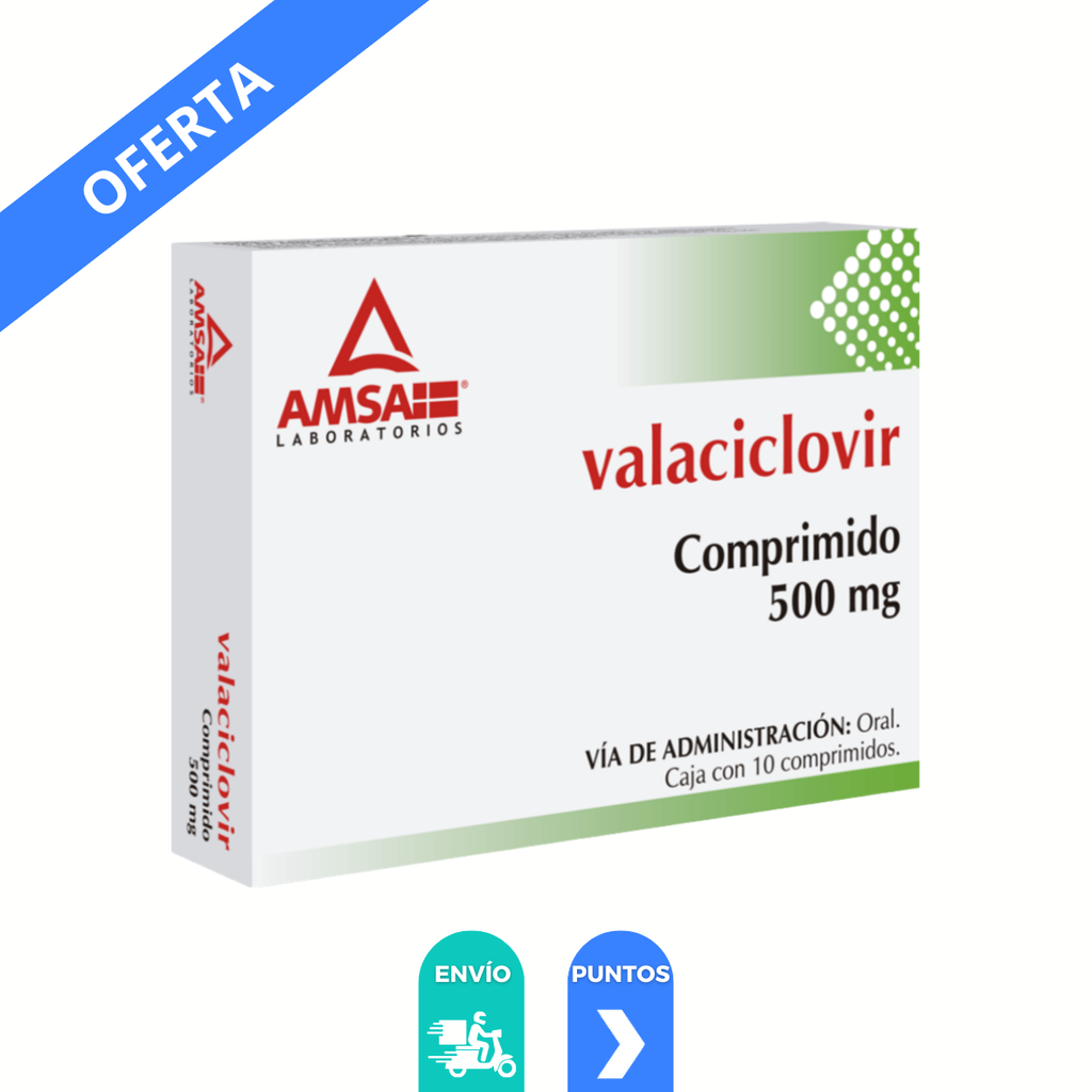 VALACICLOVIR 500 MG C/10 TAB LAB AMSA