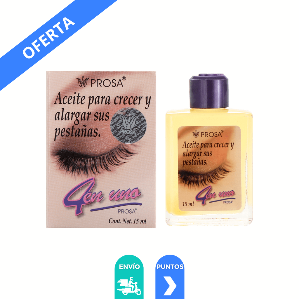 ACEITE PARA CRECER Y ALARGAR PESTAÑAS 15 ML 4 EN UNO PROSA