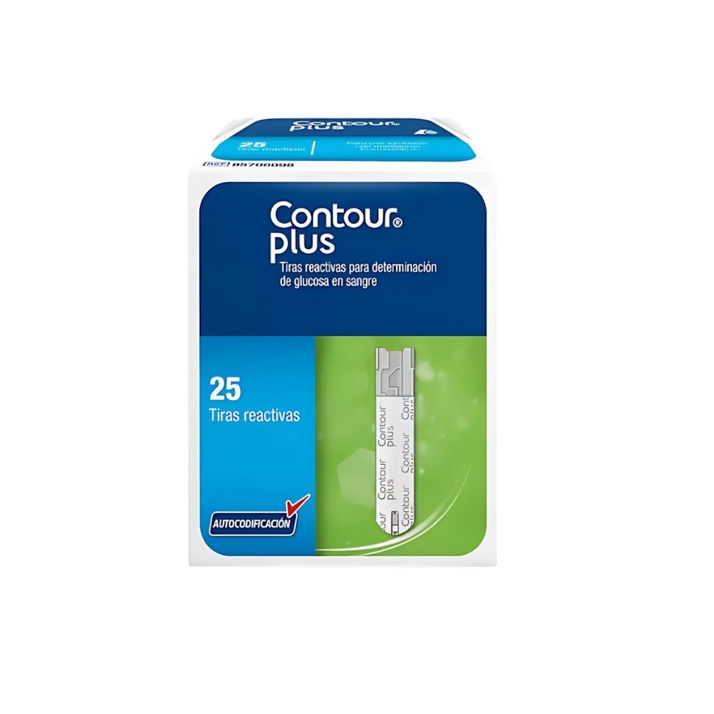 [4433] TIRAS REACTIVAS PARA DETERMINACION DE GLUCOSA CONTOUR PLUS C/25 PZAS LAB ASCENCIA