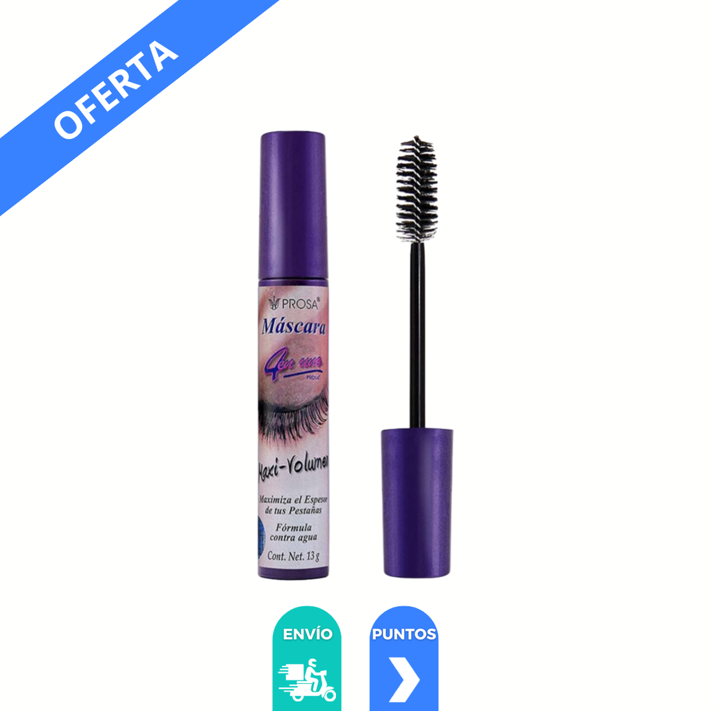MASCARA DE PESTAÑAS 13 G MAXI-VOLUMEN COLOR NEGRO PROSA