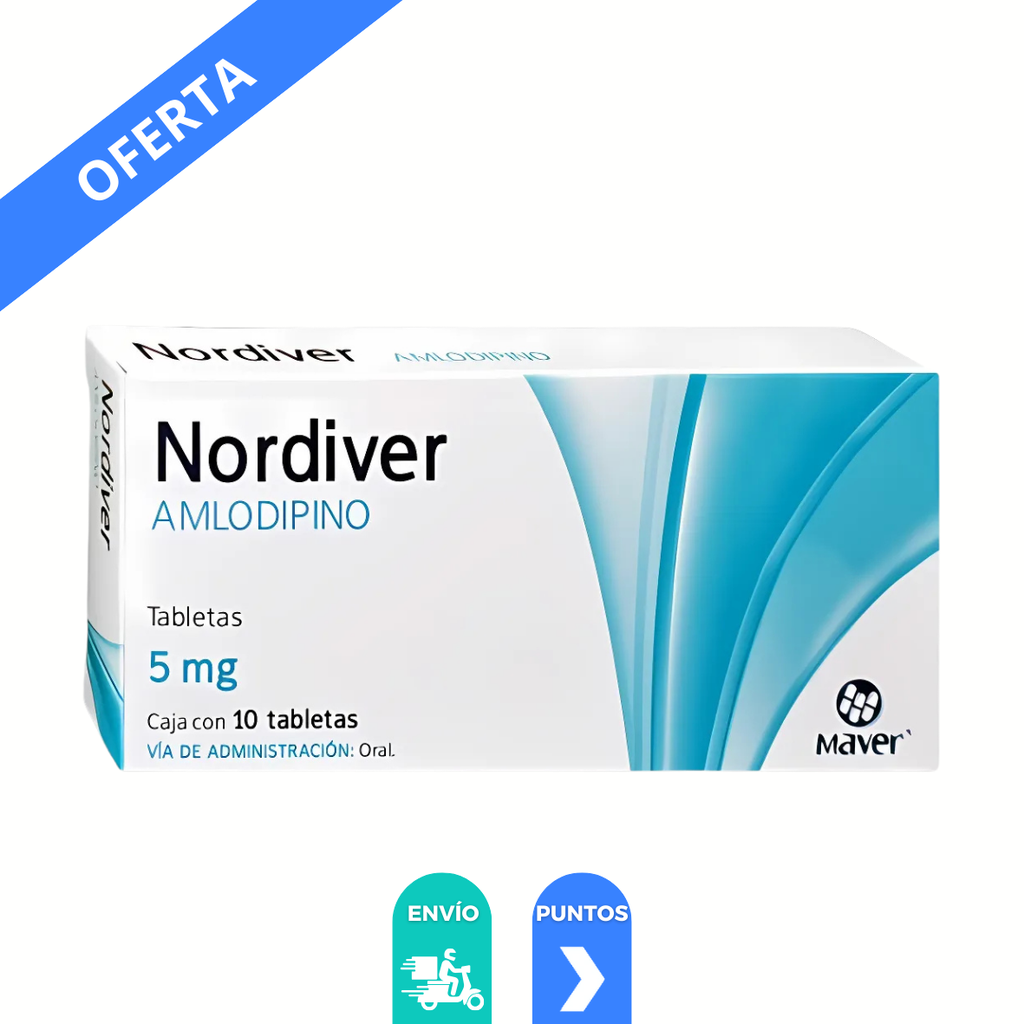 AMLODIPINO 5 MG C/10 TAB NORDIVER LAB MAVER