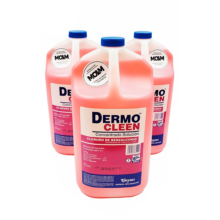 [3370] BENZAL CONCENTRADO ROSA 4 L CLORURO DE BENZALCONIO 1% DESINFECTANTE DE MATERIAL QUIRURGICO DERMOCLEEN DEGASA 311040