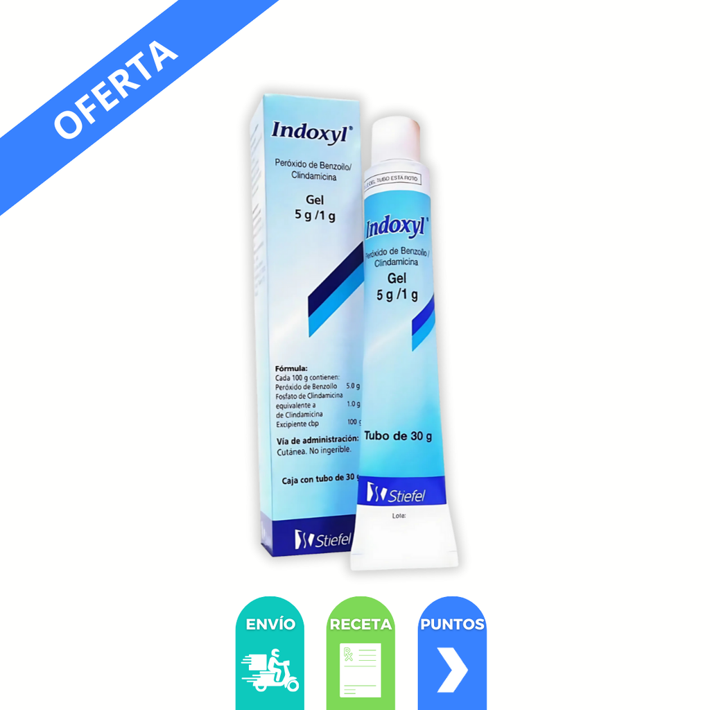 CLINDAMICINA PEROXIDO DE BENZOILO GEL 1/5 G/100 G TUBO C/30 G INDOXYL LAB STIEFEL