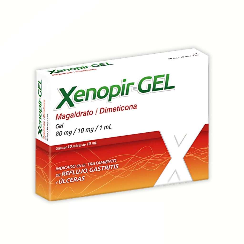 MAGALDRATO DIMETICONA GEL 80/10 MG/ML C/10 SOBRES 10 ML XENOPIR-GEL LAB COLLINS