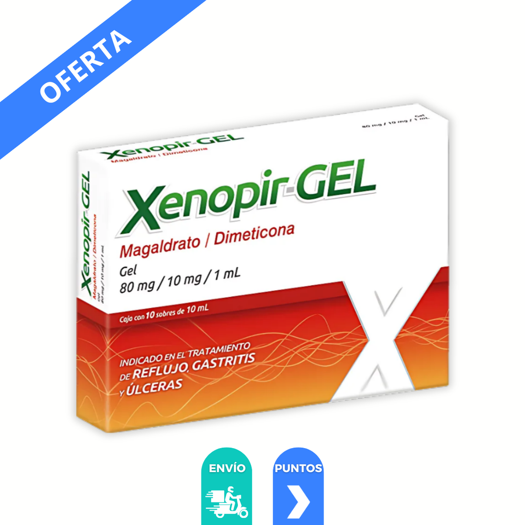 MAGALDRATO DIMETICONA GEL 80/10 MG/ML C/10 SOBRES 10 ML XENOPIR-GEL LAB COLLINS