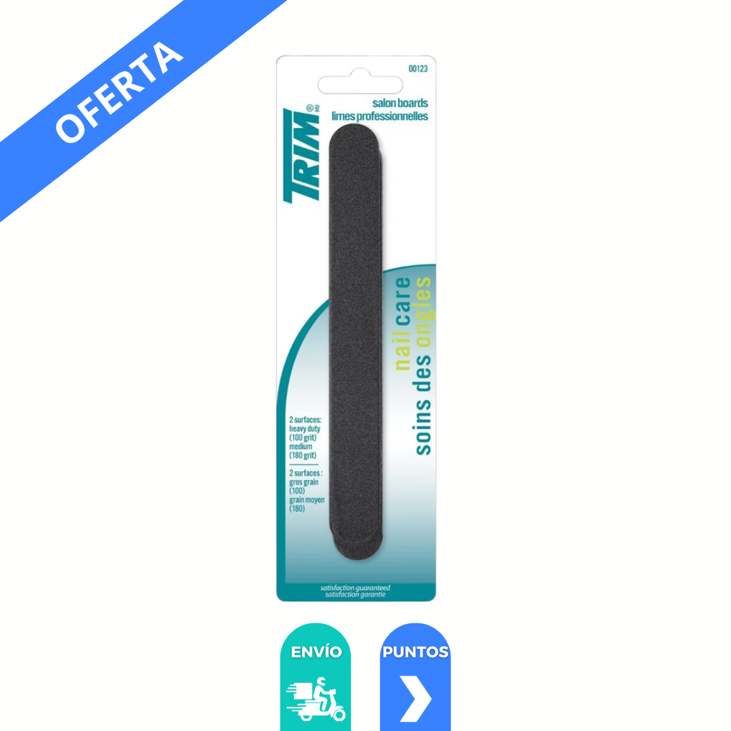 LIMA DE UÑAS 2 PZAS MEDIANA TRIM NAIL CARE