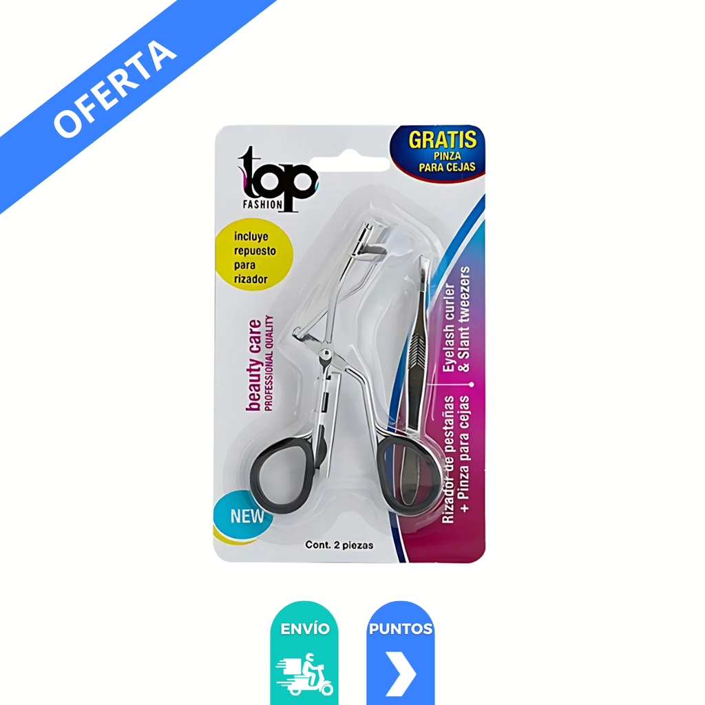 RIZADOR DE PESTAÑAS + PINZA PARA CEJAS TOP FASHION