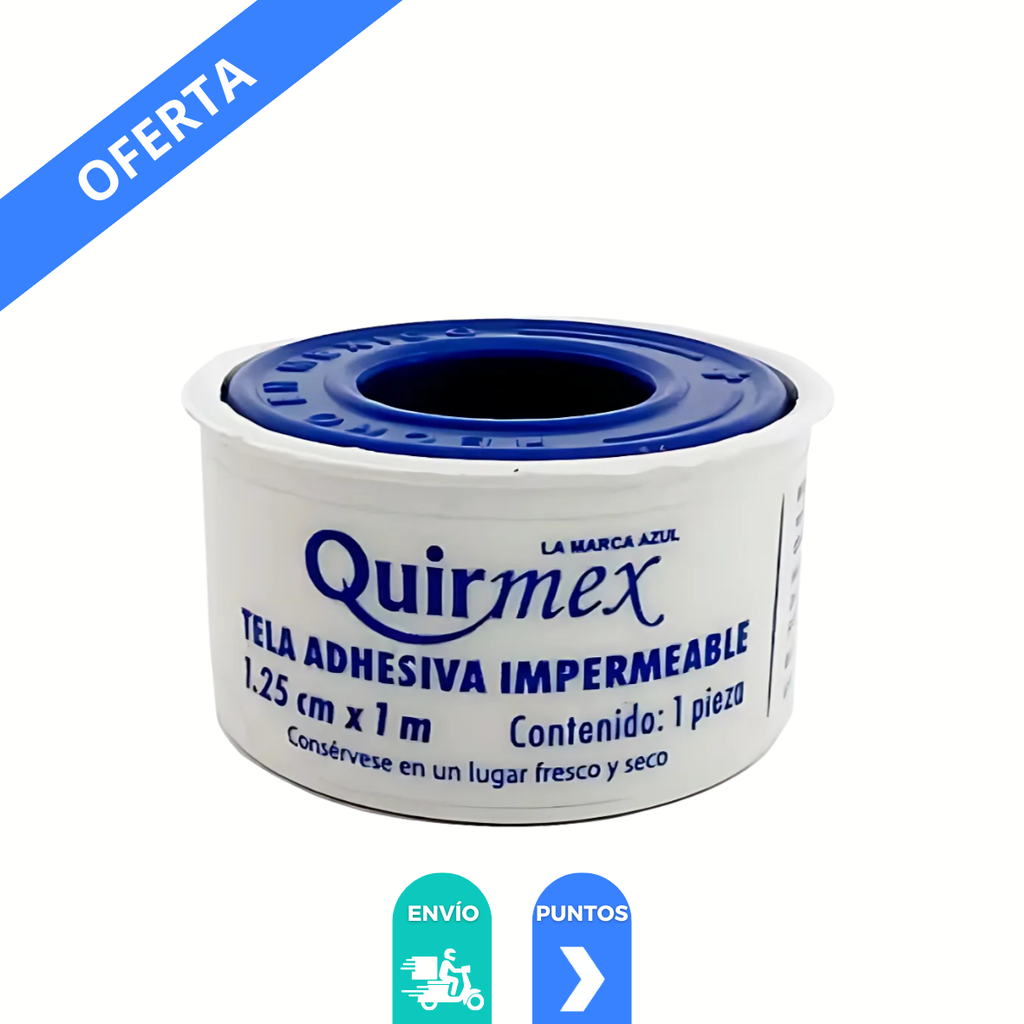 TELA ADHESIVA IMPERMEABLE 1.25 CM X 1 M QUIRMEX