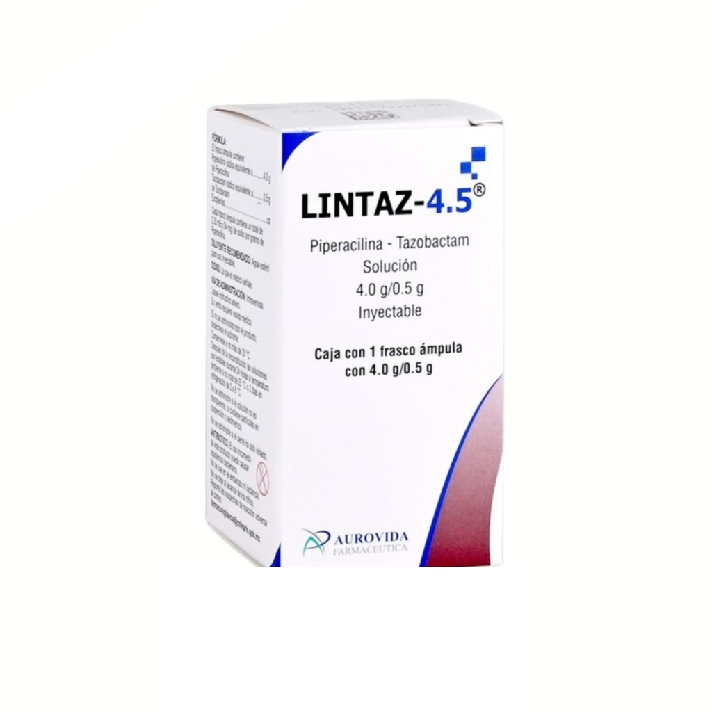 PIPERACILINA TAZOBACTAM SOL INY 4/0.5 G LINTAZ-4.5 LAB AUROVIDA