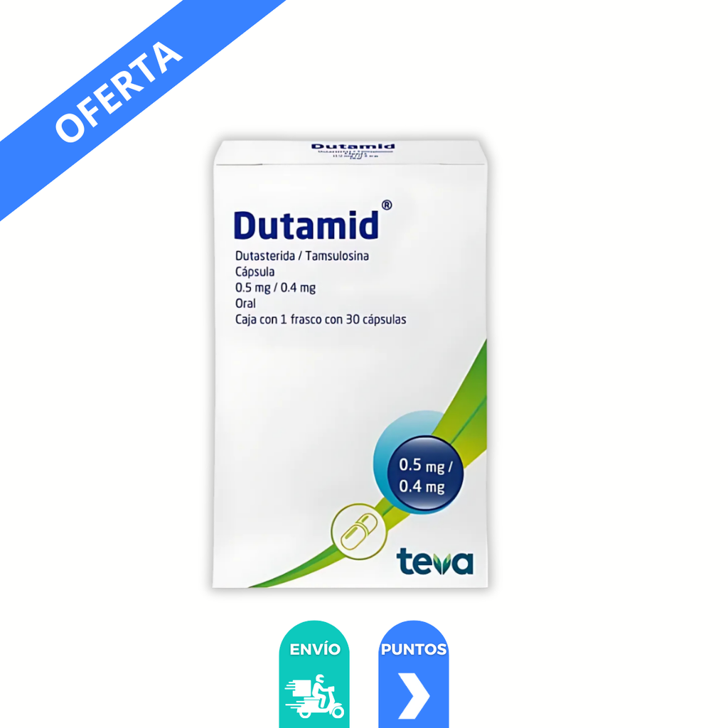 DUTAMID 0.5/0.4 MG C/30 CAP DUTASTERIDA TAMSULOSINA LAB TEVA