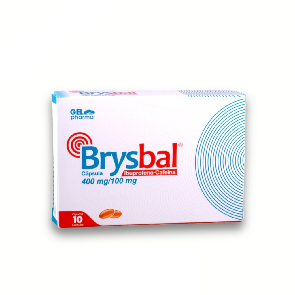 IBUPROFENO CAFEINA 400/100 MG C/10 CAP BRYSBAL LAB GELPHARMA