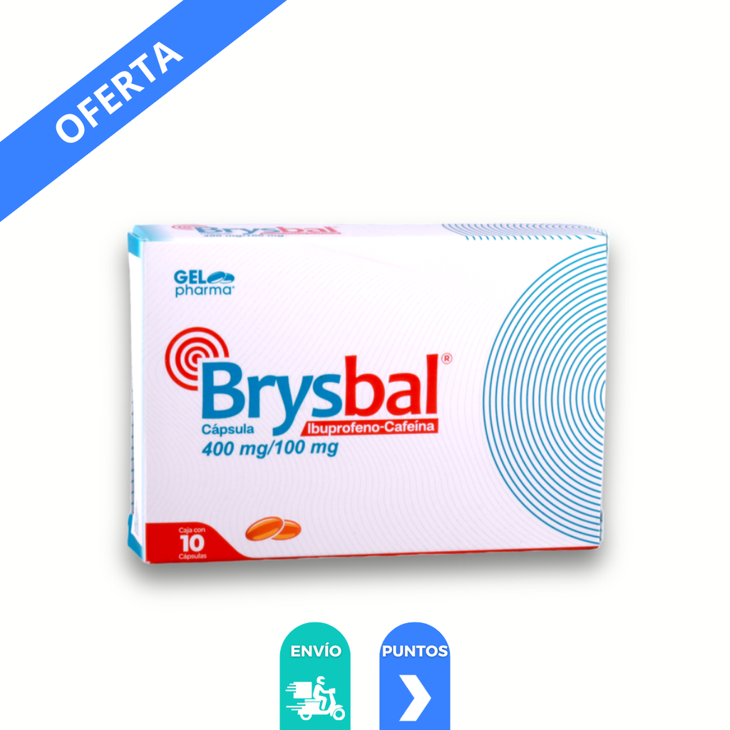 [4546] IBUPROFENO CAFEINA 400/100 MG C/10 CAP BRYSBAL LAB GELPHARMA