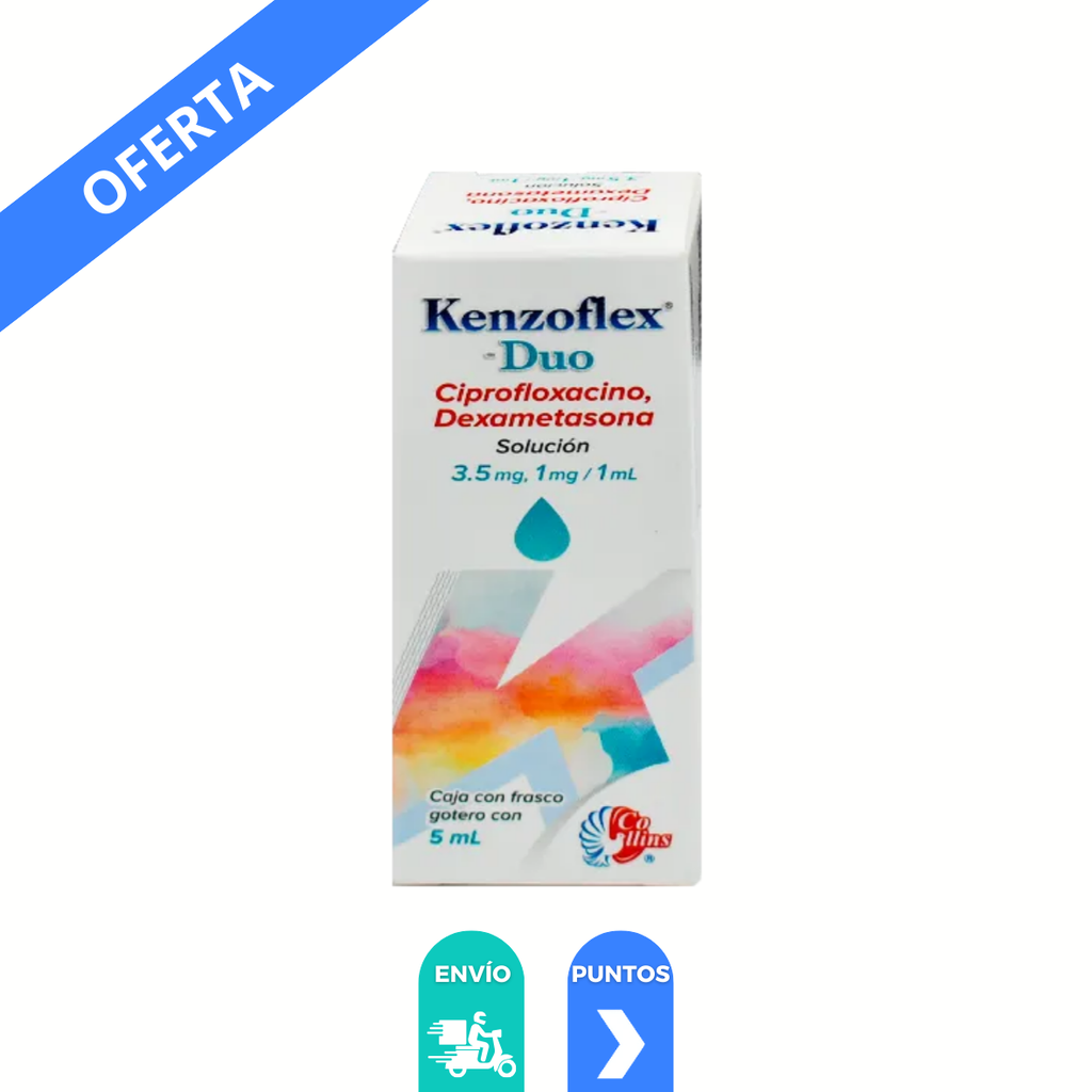 CIPROFLOXACINO DEXAMETASONA SOL OFTALMICA 3.5/1 MG/ML FCO C/5 ML KENZOFLEX-DUO LAB COLLINS