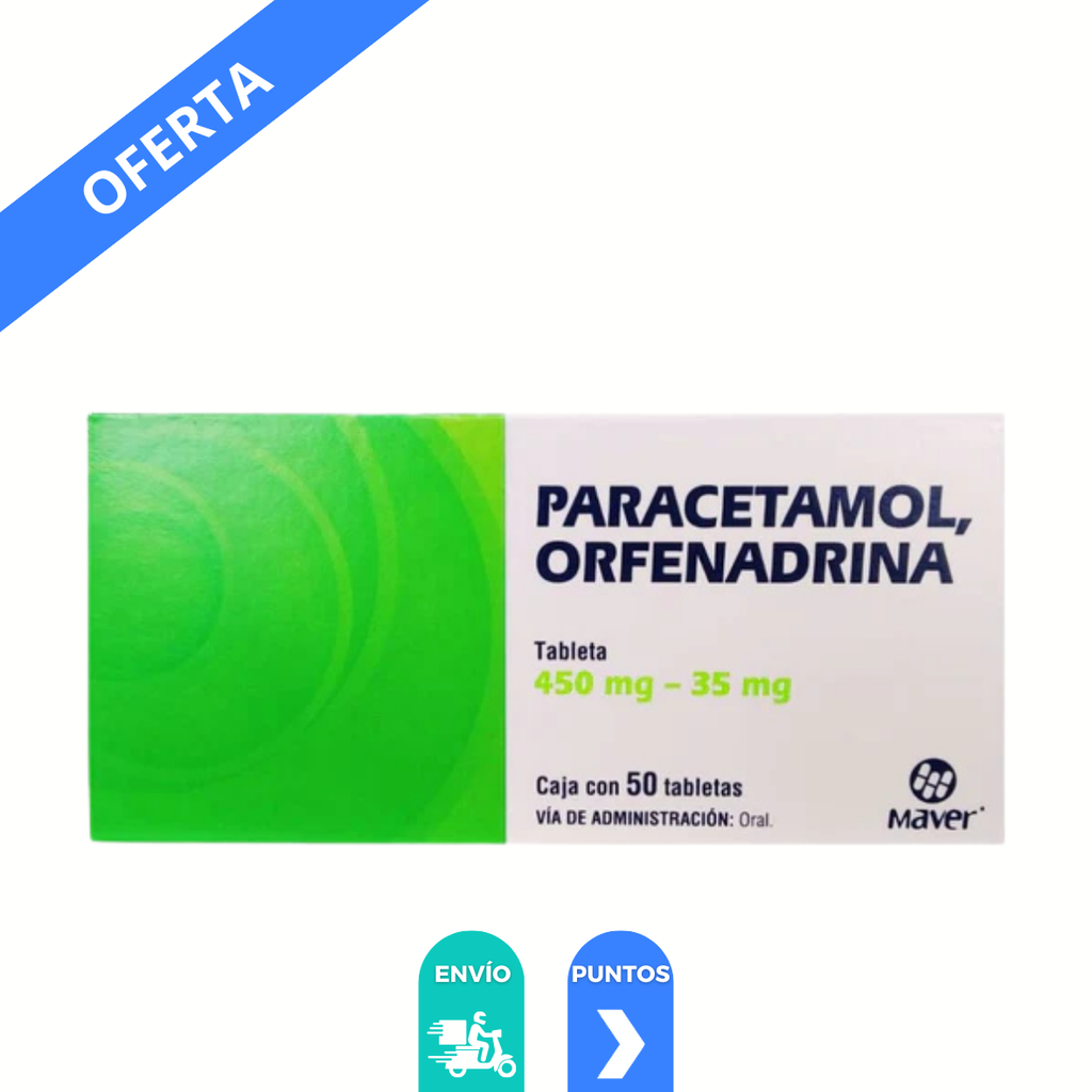 [4552] PARACETAMOL ORFENADRINA  450/35 MG C/50 TAB LAB MAVER