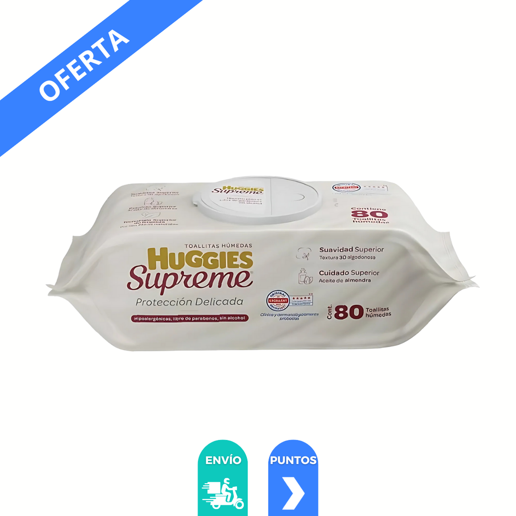 HUGGIES SUPREME TOALLITAS HUMEDAS C/80 PZAS KIMBERLY CLARK