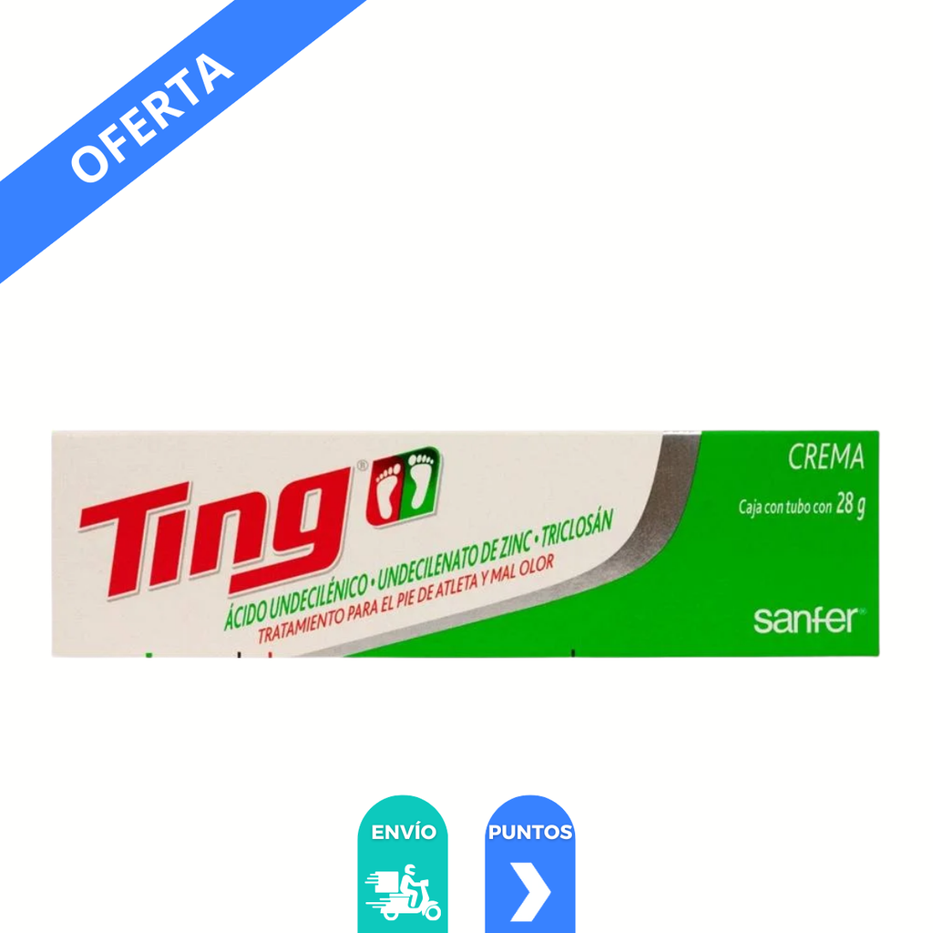 TING CREMA 3.78/0.1 G/100 G TUBO C/72 G ACIDO UNDECILENICO TRICLOSAN LAB SANFER