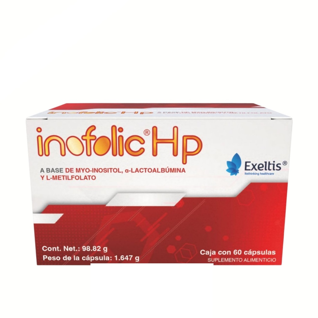 INOFOLIC HP 1.64 G C/60 CAP MYO-INOSITOL ALFA LACTOALBUMINA ACIDO FOLICO SUPLEMENTO ALIMENTICIO LAB EXELTIS