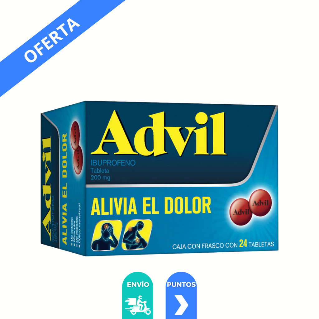 ADVIL 200 MG C/24 TAB IBUPROFENO LAB GSK