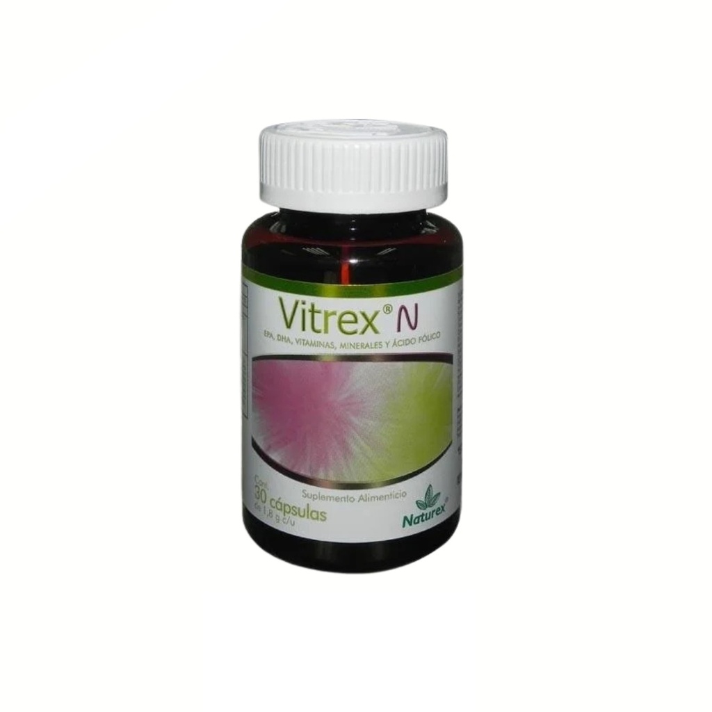 VITREX N 1.8 G C/30 CAP EPA DHA VITAMINAS MINERALES ACIDO FOLICO SUPLEMENTO ALIMENTICIO LAB NATUREX