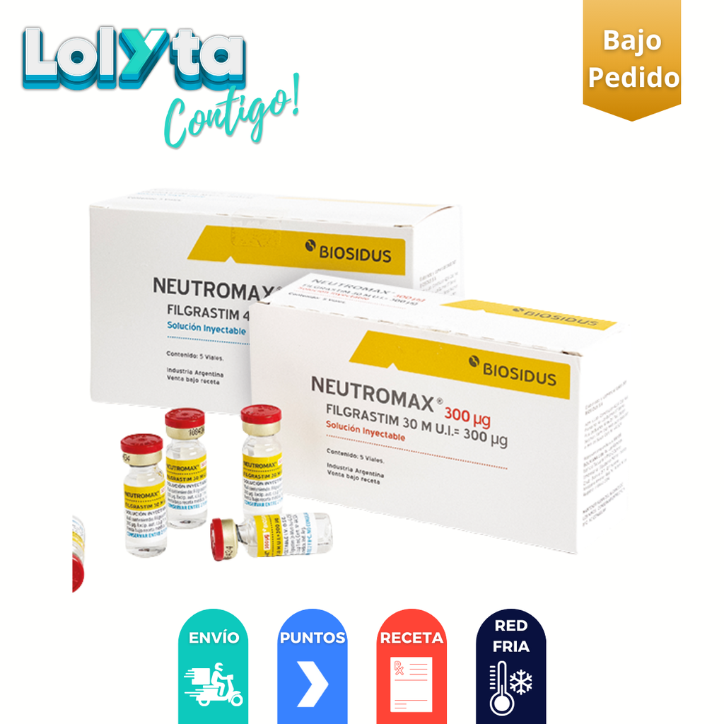 FILGRASTIM SOL INY 300 MCG/ML C/5 AMP NEUTROMAX LAB BIOSIDUS (RF)