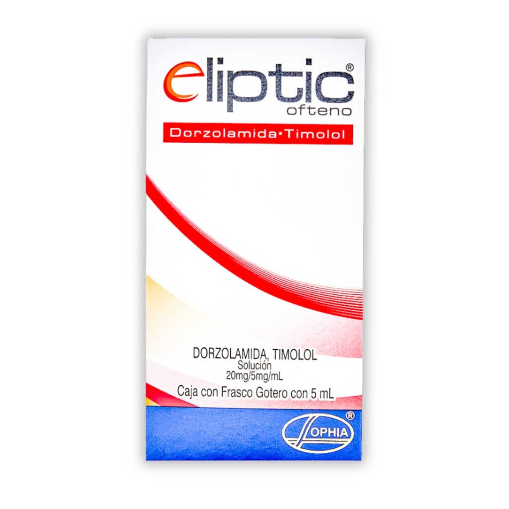 ELIPTIC OFTENO SOL OFTALMICA 20/5 MG/ML FCO C/5 ML DORZOLAMIDA TIMOLOL LAB SOPHIA