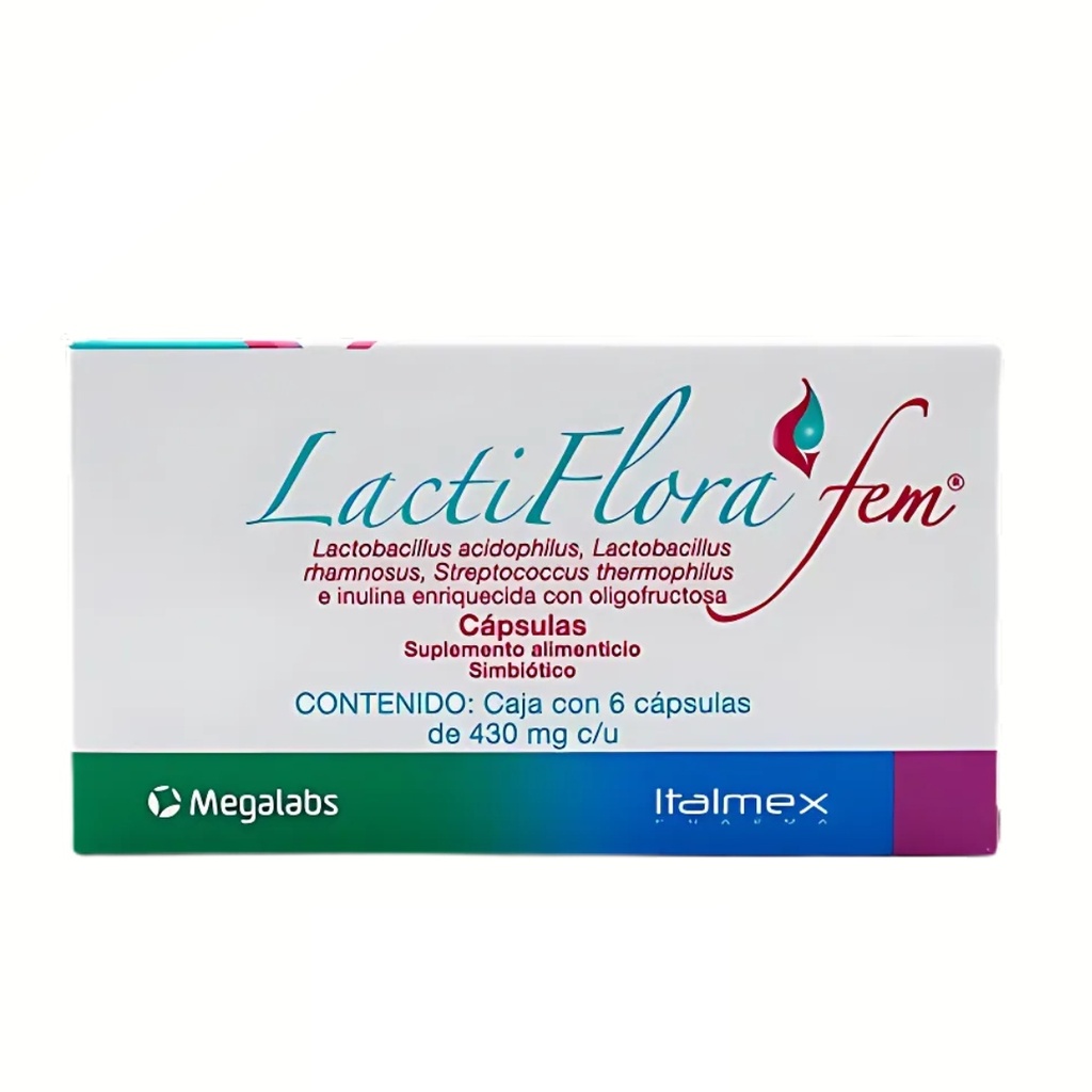 LACTIFLORA FEM 430 MG C/6 CAP SUPLEMENTO ALIMENTICIO SIMBIOTICO LAB MEGALABS