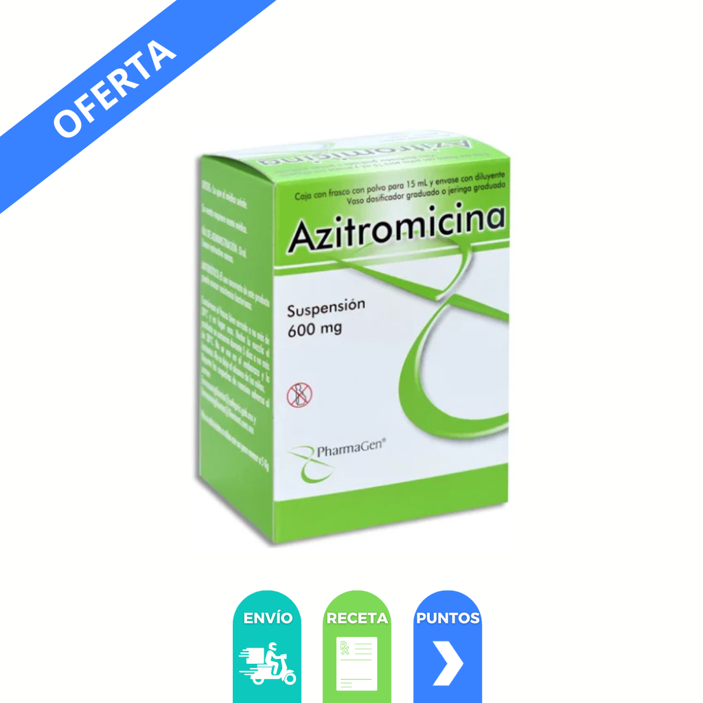 AZITROMICINA SUSPENSION 600 MG FCO C/15 ML (200 MG/5 ML) LAB PHARMAGEN