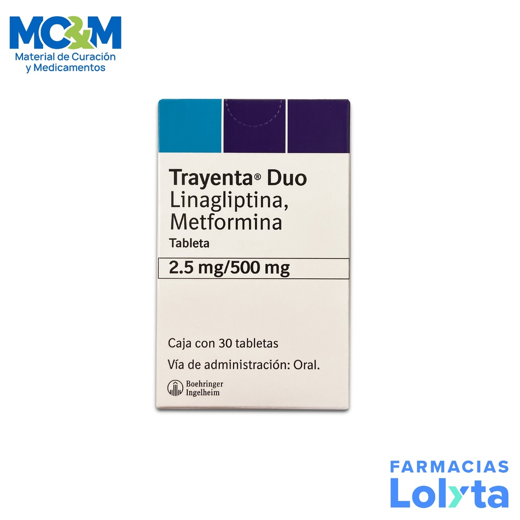 TRAYENTA DUO 2.5/500MG C/30 TAB LINAGLIPTINA METFORMINA LAB BOEHRINGER