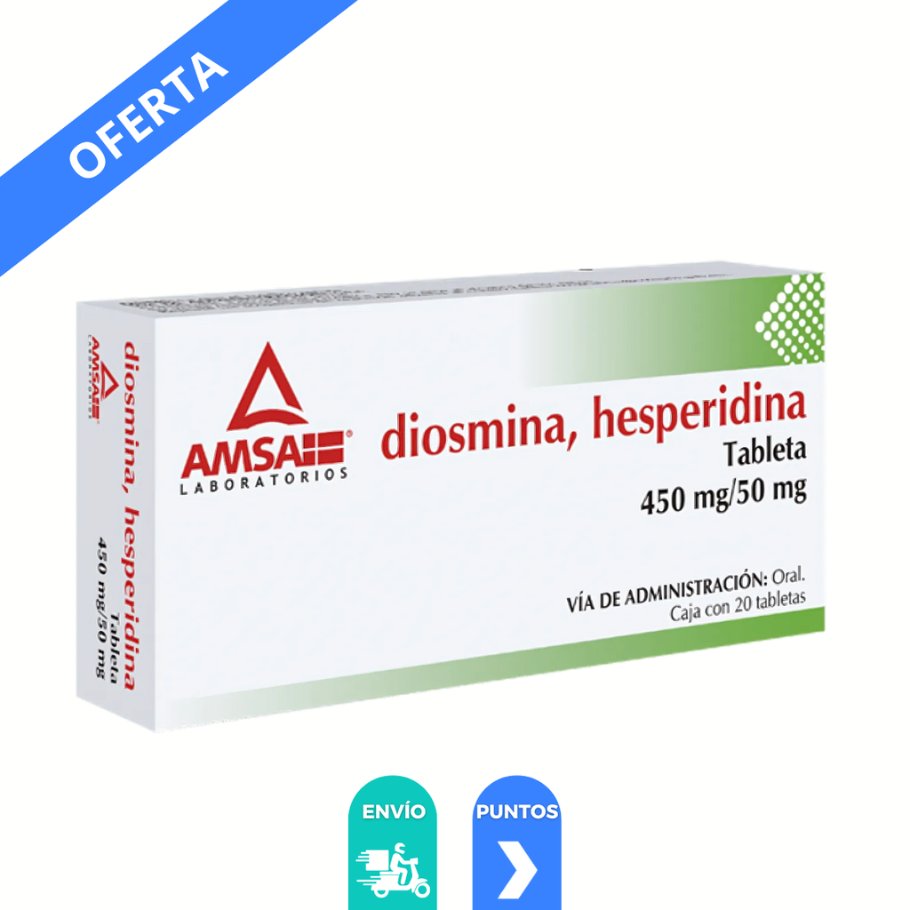 DIOSMINA HESPERIDINA 450/50 MG C/20 TAB LAB AMSA