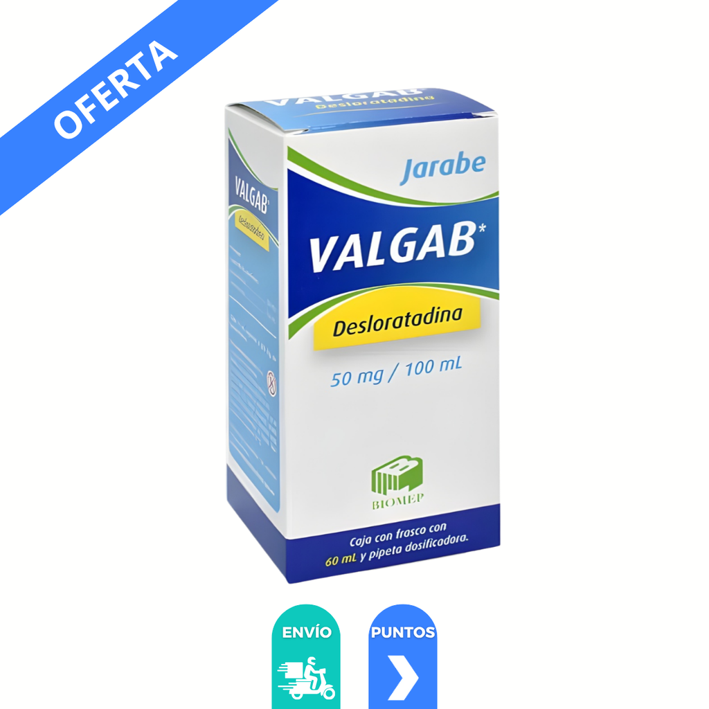 DESLORATADINA JARABE 50 MG/100 ML FCO C/60 ML VALGAB LAB BIOMEP