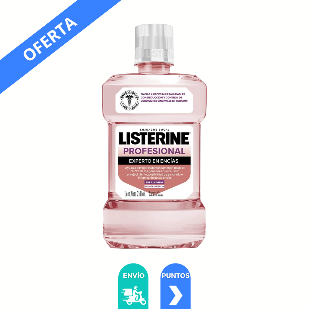 LISTERINE PROFESIONAL EXPERTO EN ENCIAS SIN ALCOHOL ENJUAGUE BUCAL 250 ML MENTA FRESCA JOHNSON & JOHNSON