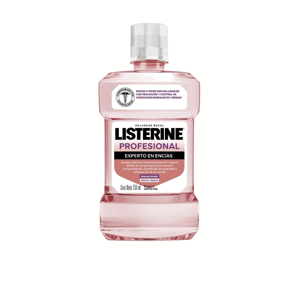 LISTERINE PROFESIONAL EXPERTO EN ENCIAS SIN ALCOHOL ENJUAGUE BUCAL 250 ML MENTA FRESCA JOHNSON & JOHNSON