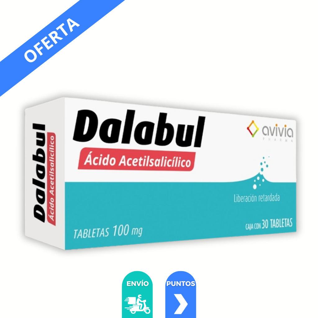 ACIDO ACETILSALICILICO 100 MG C/30 TAB LIBERACION RETARDADA DALABUL LAB AVIVIA