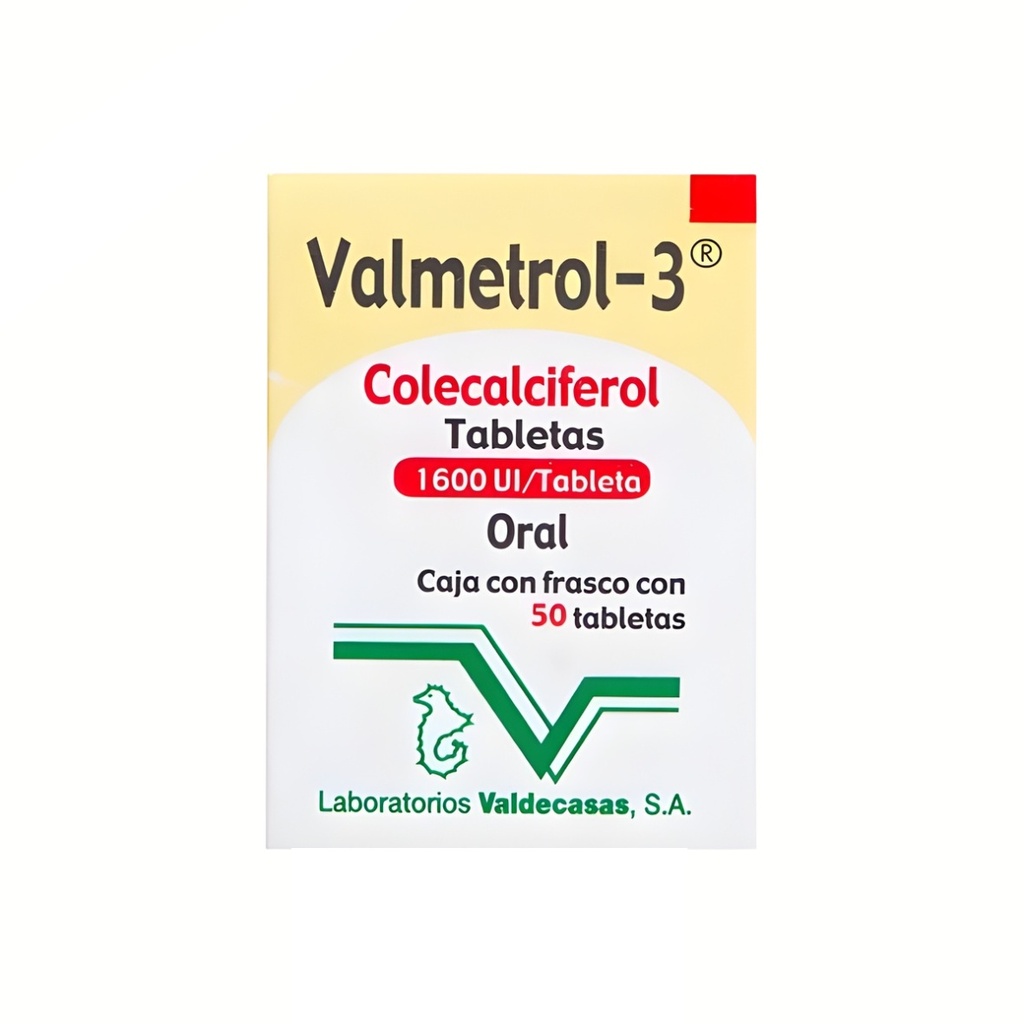 VALMETROL-3 1600 UI C/50 TAB COLECALCIFEROL LAB VALDECASAS