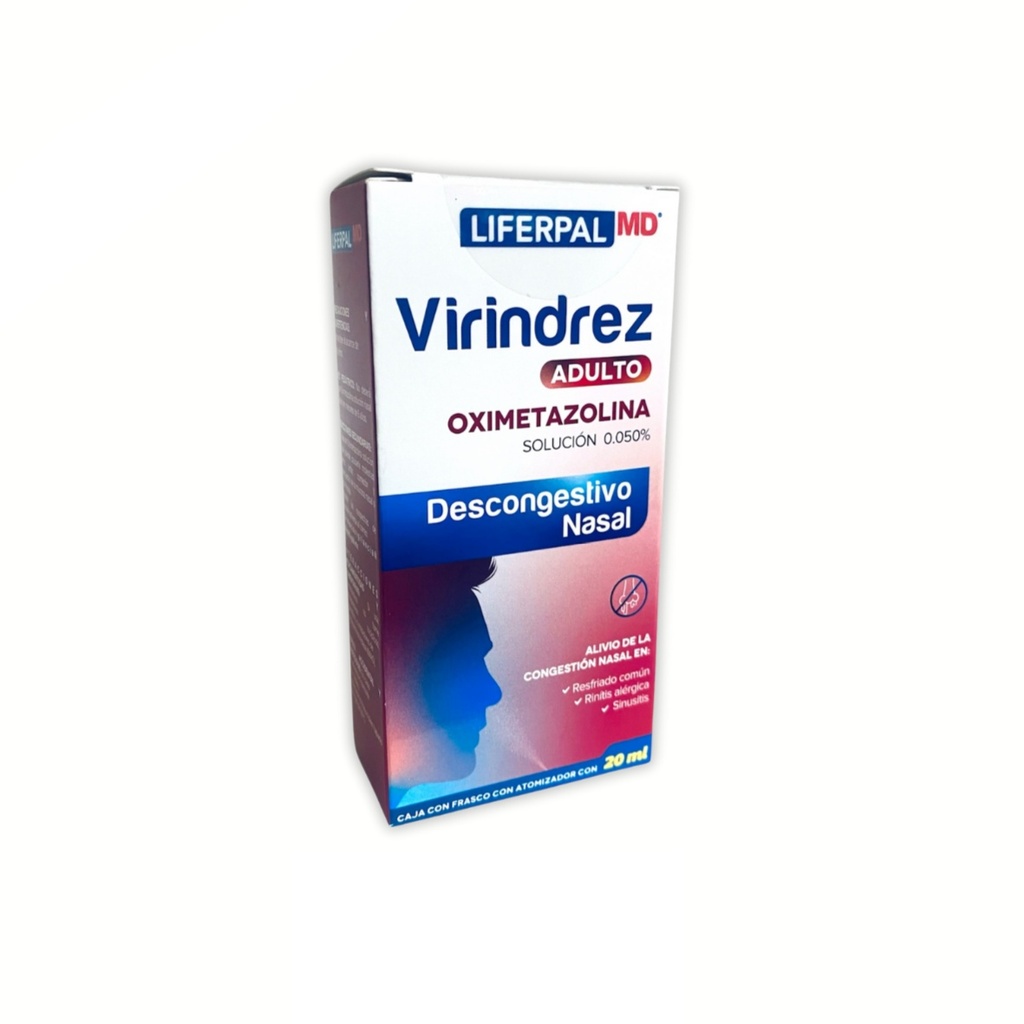 OXIMETAZOLINA SOL NASAL 0.05% C/20 ML VIRINDREZ ADULTO LAB LIFERPAL MD