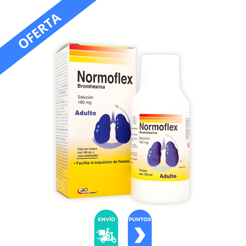 BROMHEXINA ADULTO SOL ORAL 160 MG/100 ML FCO C/100 ML NORMOFLEX LAB DEGORTS CHEMICAL