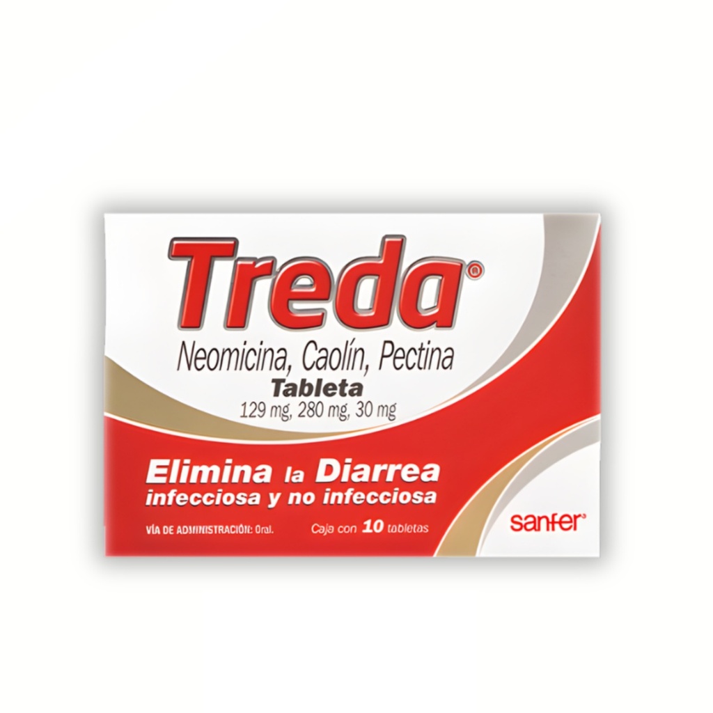 TREDA 129/280/30 MG C/10 TAB NEOMICINA CAOLIN PECTINA LAB SANFER