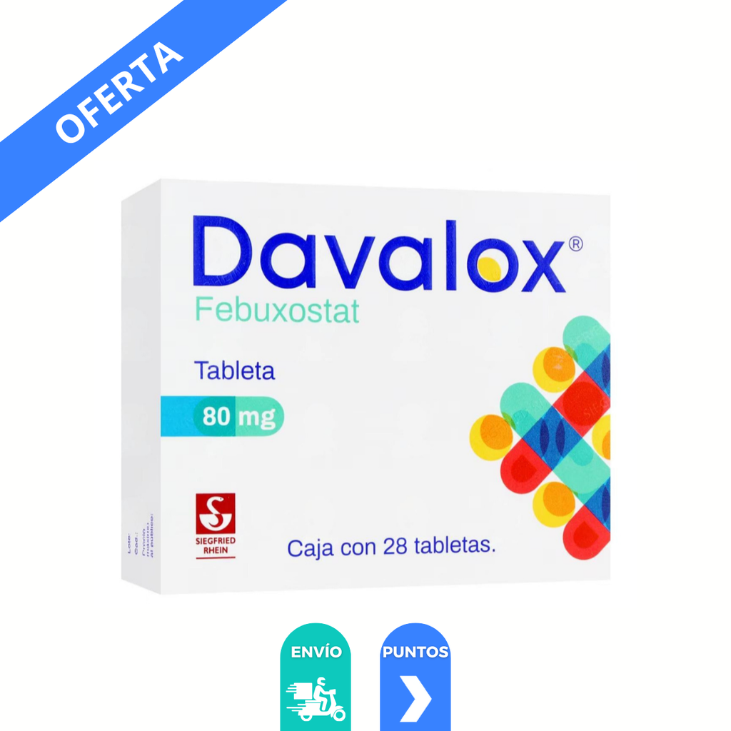 DAVALOX 80 MG C/28 TAB FEBUXOSTAT LAB SIEGFRIED RHEIN