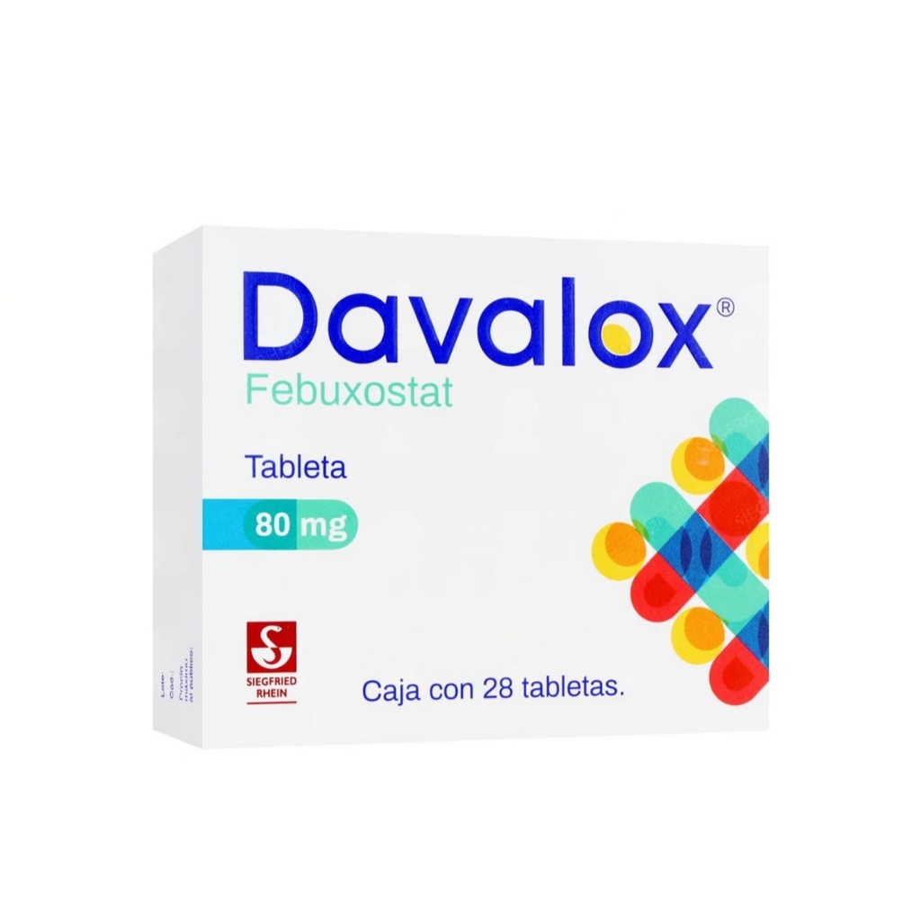 DAVALOX 80 MG C/28 TAB FEBUXOSTAT LAB SIEGFRIED RHEIN