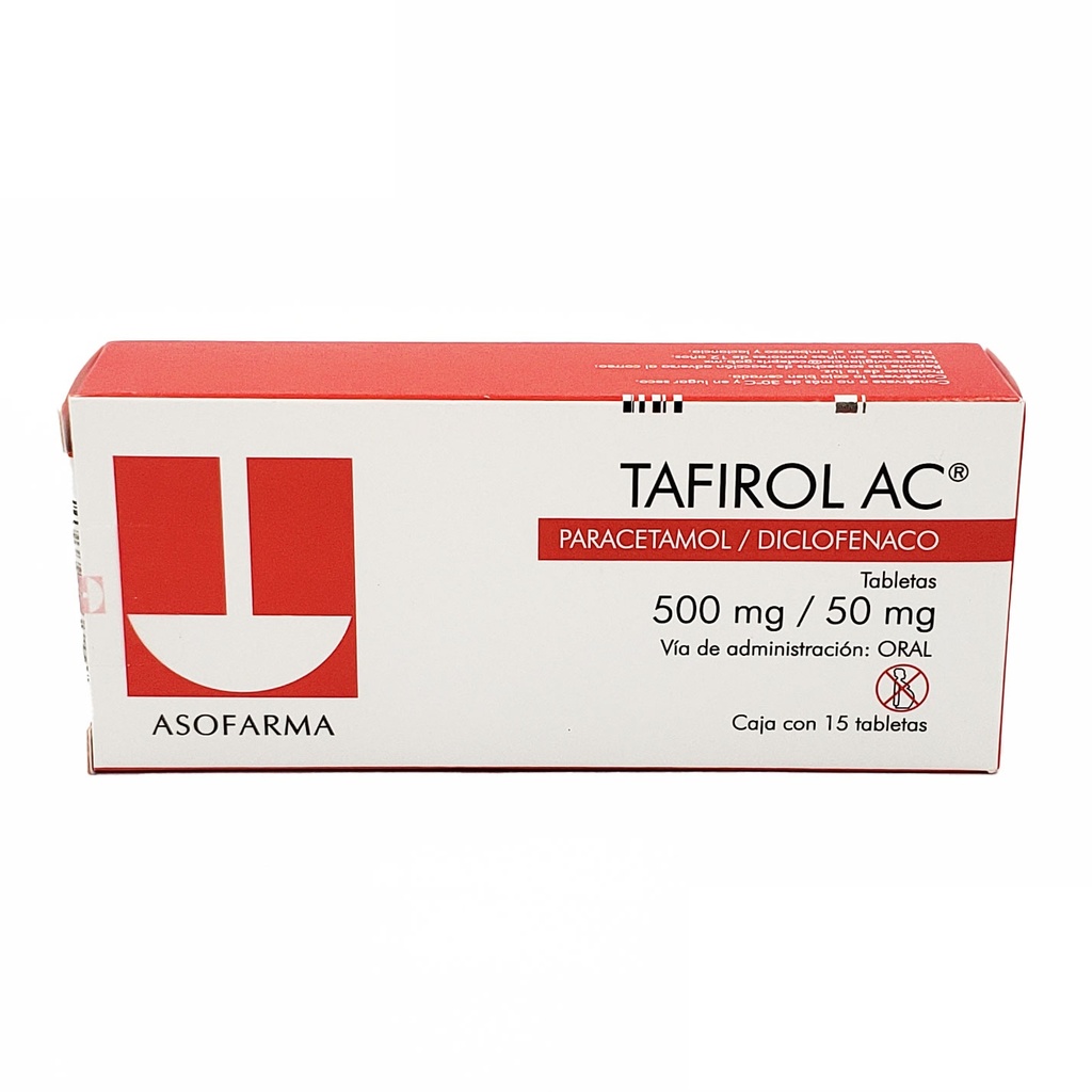 TAFIROL AC 500/50 MG C/15 TAB PARACETAMOL DICLOFENACO LAB ASOFARMA