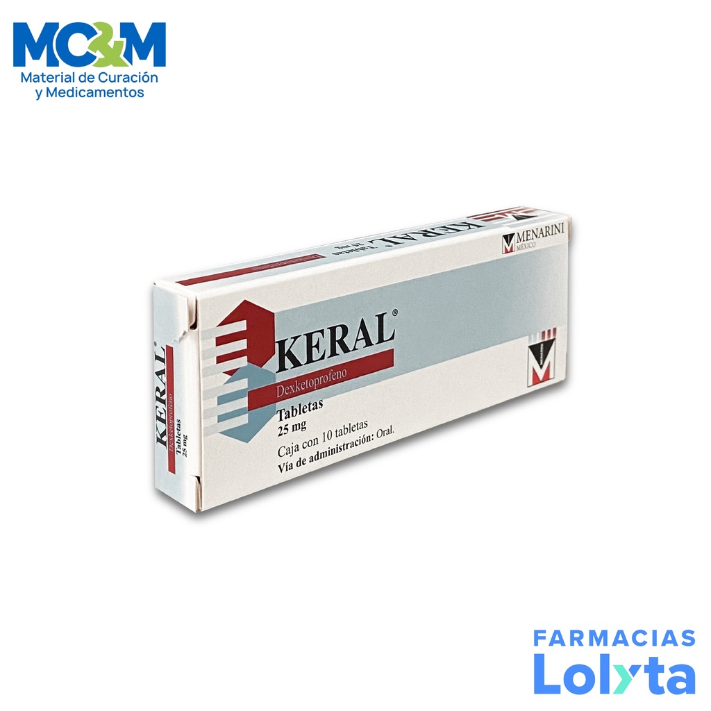 KERAL 25 MG C/10 TAB DEXKETOPROFENO LAB A MENARINI